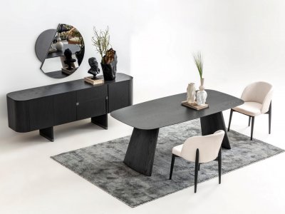 Delta Masif Siyah Yemek Odası